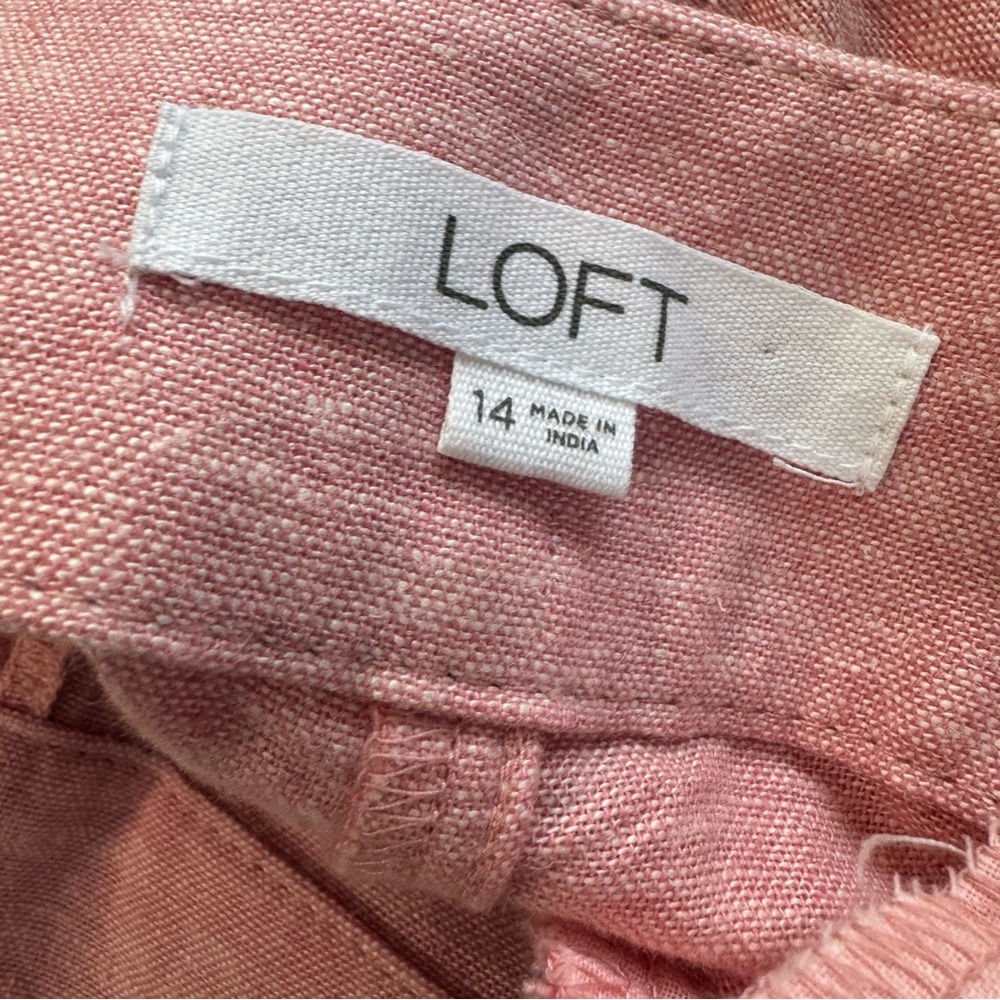 LOFT The Riviera Short in Pink Linen Blend with Dragonflies. EUC. Women’s 14 - Picture 3 of 12